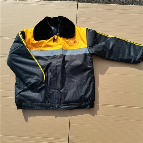 铁路道路施工加厚棉袄带毛领加厚铁路棉袄耐寒可拆内胆铁路棉服