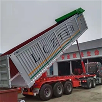 新公告后翻自卸半挂车 电动篷布三轴半挂翻斗车 价格查询