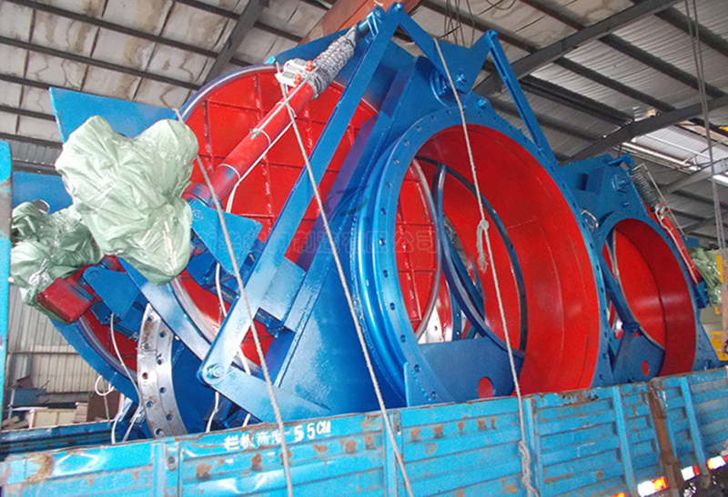 浙江新华阀门f9t43x电动推杆扇形盲板阀质保防爆调节型翻板眼镜阀