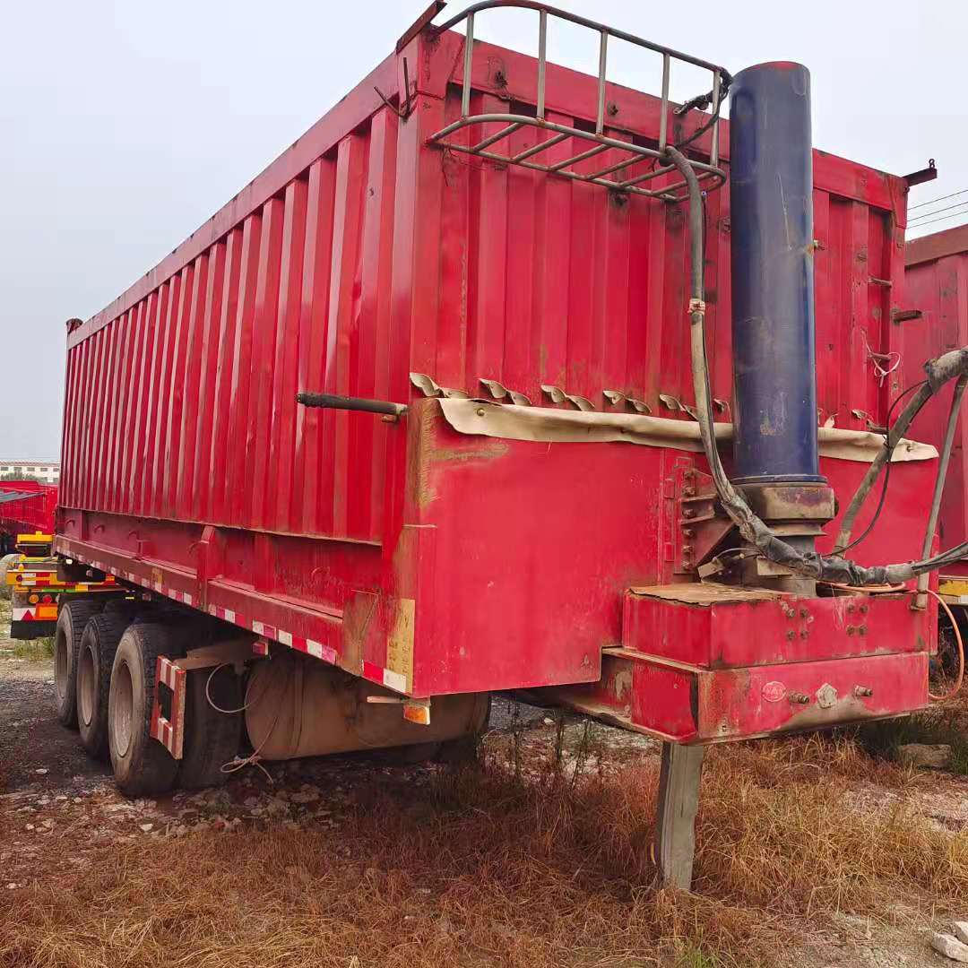 20英尺集装箱半挂车 集装箱后翻自卸半挂车 直顶后翻半挂车