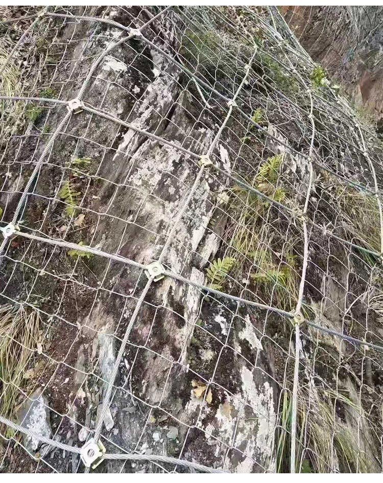 边坡防护网山体滑坡防护网防落石钢丝绳主动被动固土护坡勾花铁丝