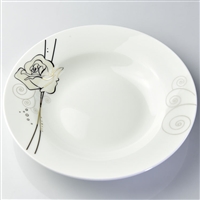 厂家批发陶瓷创意盘 骨瓷饭盘 定制陶瓷餐具散件 骨瓷餐具套装logo