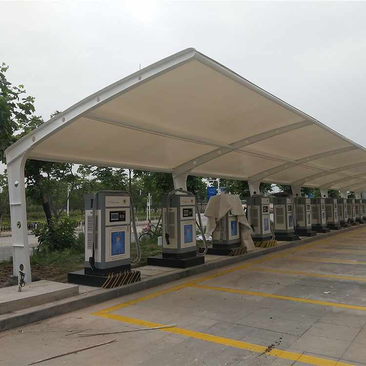 广东充电桩停车棚膜结构汽车棚免费上门安装