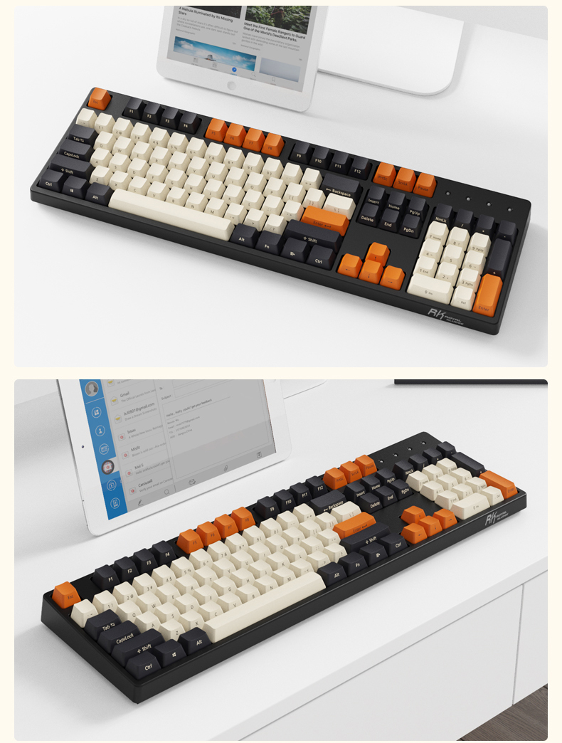 rk987无线蓝牙机械键盘87键双模黑青轴茶轴红轴樱桃轴cherry轴pbt侧刻