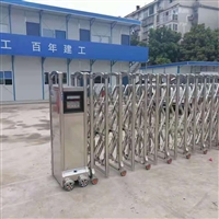 定制图案伸缩门 喷绘伸缩大门 学校屏风电动伸缩门