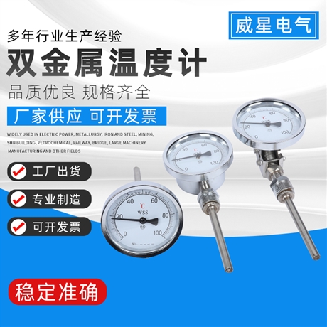 威星電氣 WSS-401 WSS-411   WSS-481不銹鋼軸向指針鍋爐管道烤箱 工業(yè)溫度表