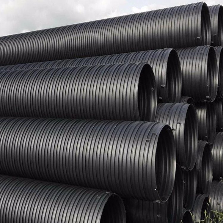 pe钢带增强螺旋排水管 雨污水pe塑钢复合缠绕管 太原钢带增强pe排污管