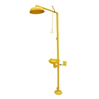 越翔安防ABS防爆涂层 复合单口紧急冲淋洗眼器 可安装脚踏板