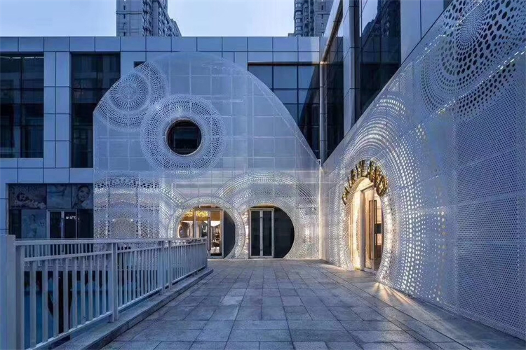 门头艺术冲孔铝单板外墙不规则造型穿孔铝单板