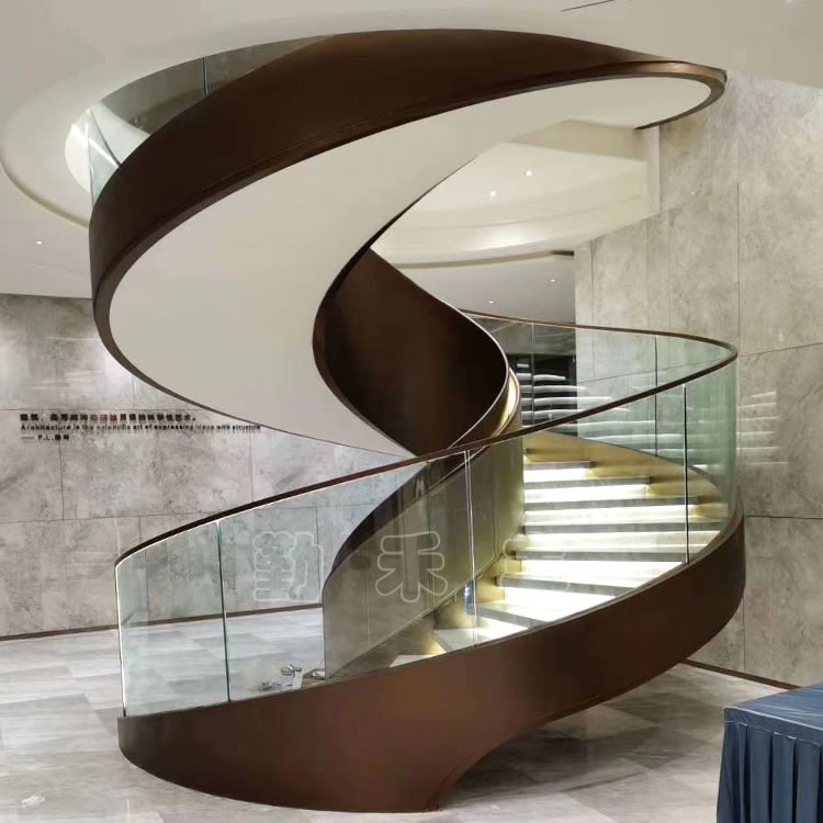 北京旋转卷弧楼梯价格 河北卷弧楼梯 卷弧楼梯厂家