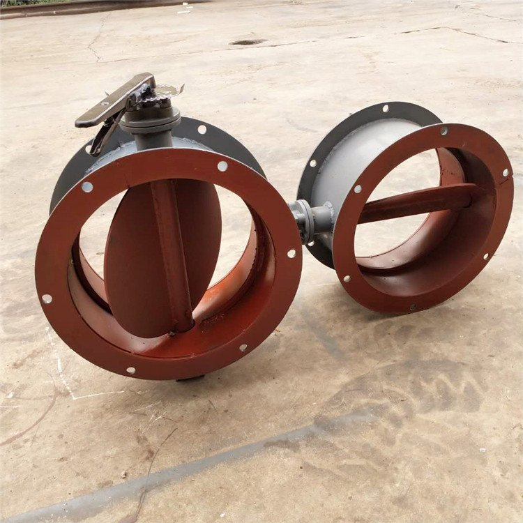 供应通风管道用dn350手柄启闭式圆形通风蝶阀