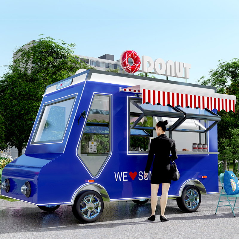 成都移动餐车多功能电动小吃车户外流动餐饮美食售货车四轮车成品