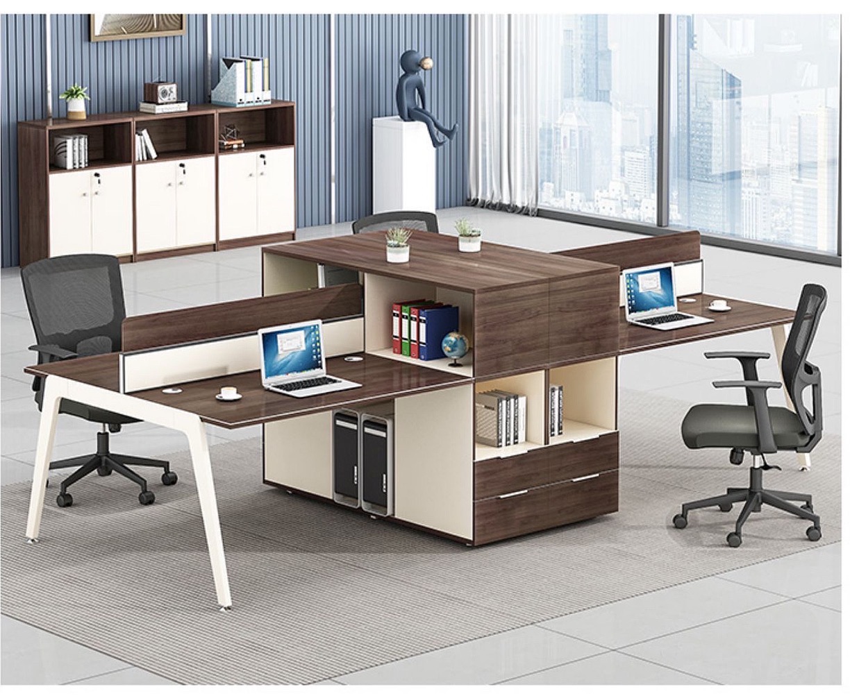 沈阳办公桌写字楼办公桌4人位办公室六双四人工业风财务桌职员桌