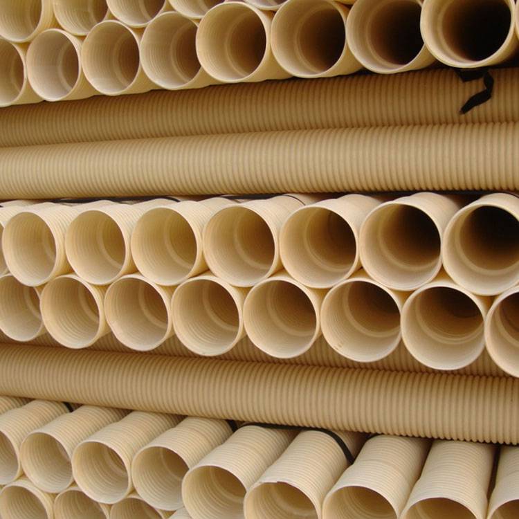 pvcu打孔波纹排碱管dn150pe通信波纹管辽宁upvc通信波纹管润星