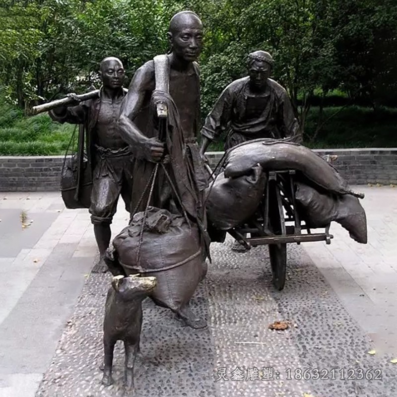 古代人物户外景观铜雕