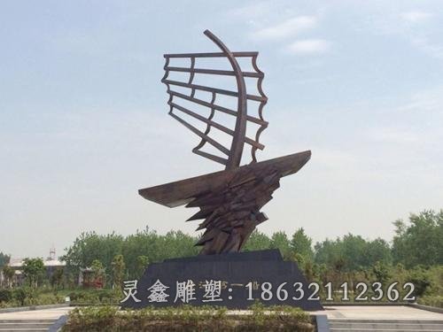广场船不锈钢标志雕塑