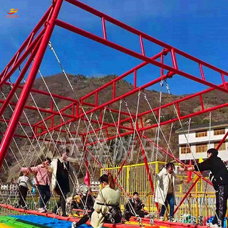 网红秋千桥36人占地人气暖场游乐设备无动力秋千网红秋千