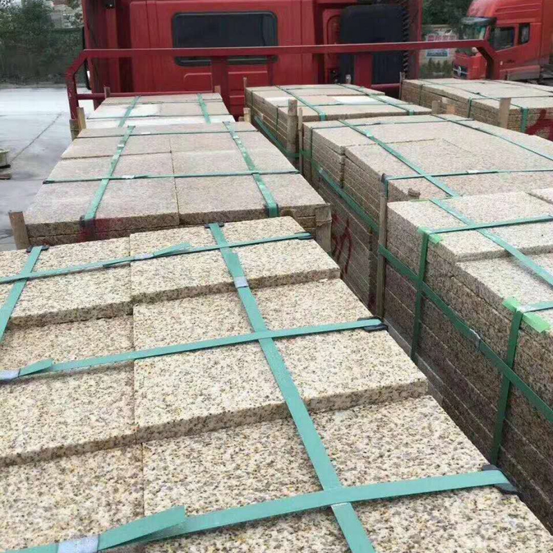 随州石材 黄金麻浅黄光面 中黄荔枝外墙干挂 各种规格批发