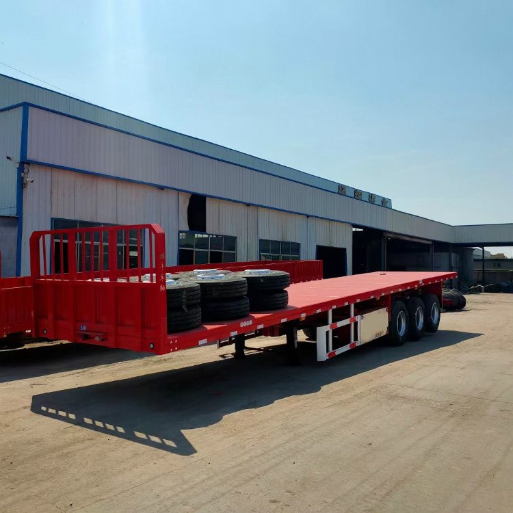 13米平板运输车轻量化平板运输车价格热点资讯三桥平板半挂车
