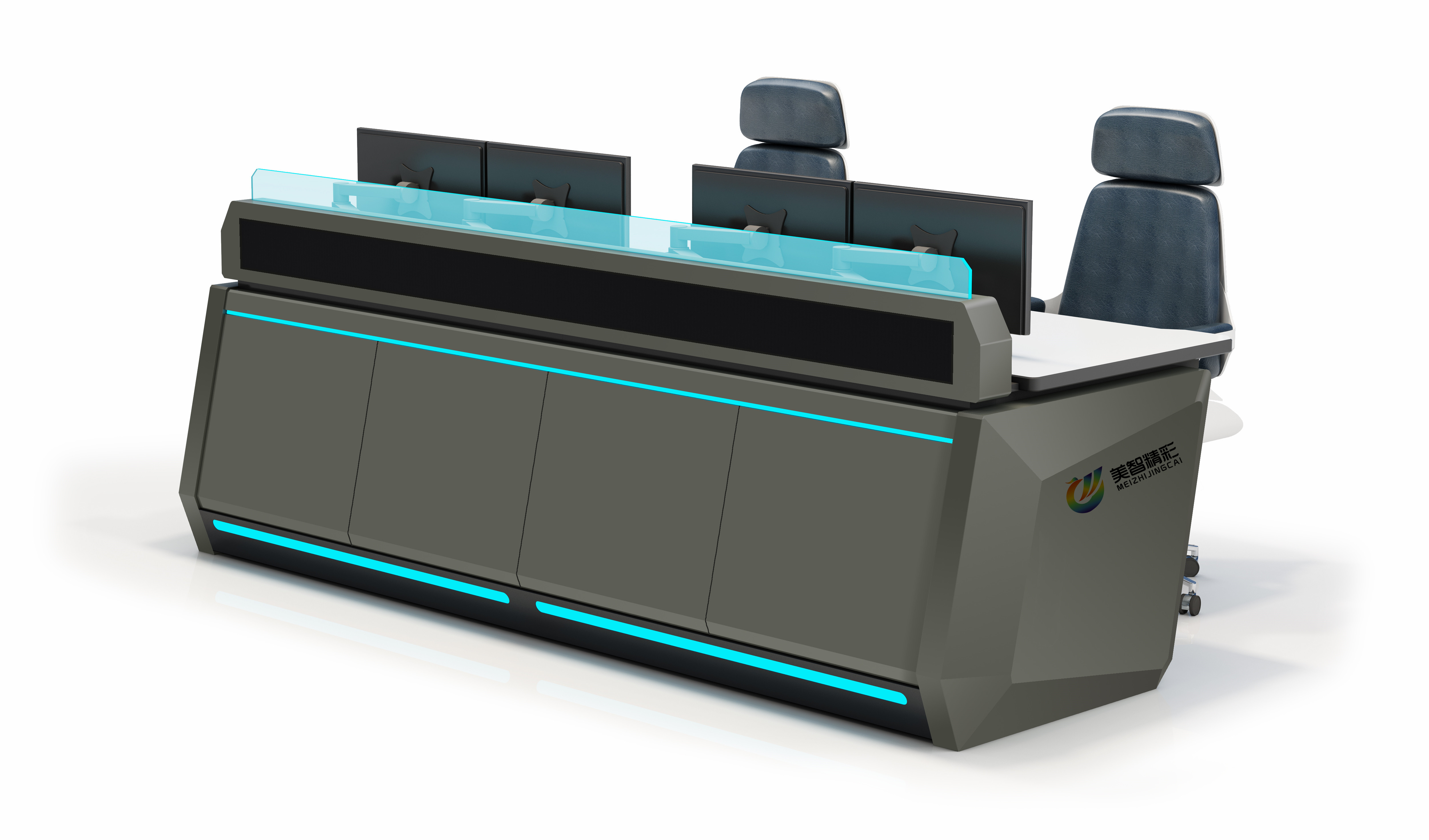 控制台台面边缘,应设计成与台面板一体化延伸的18mm宽台面鸭嘴边缘