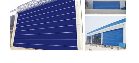 柔性提升门 电动柔性双层堆积门 抗风12级风机库上叠门