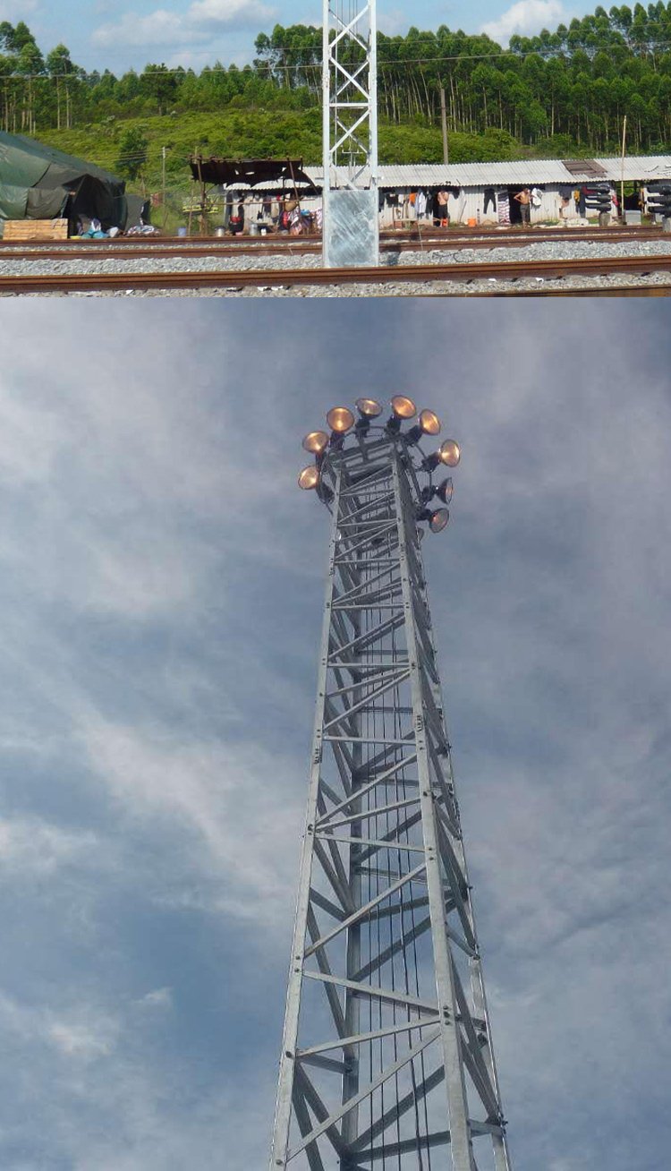 加工18米角钢投光灯塔18米煤场用照明灯塔规格多样蓬泽直供