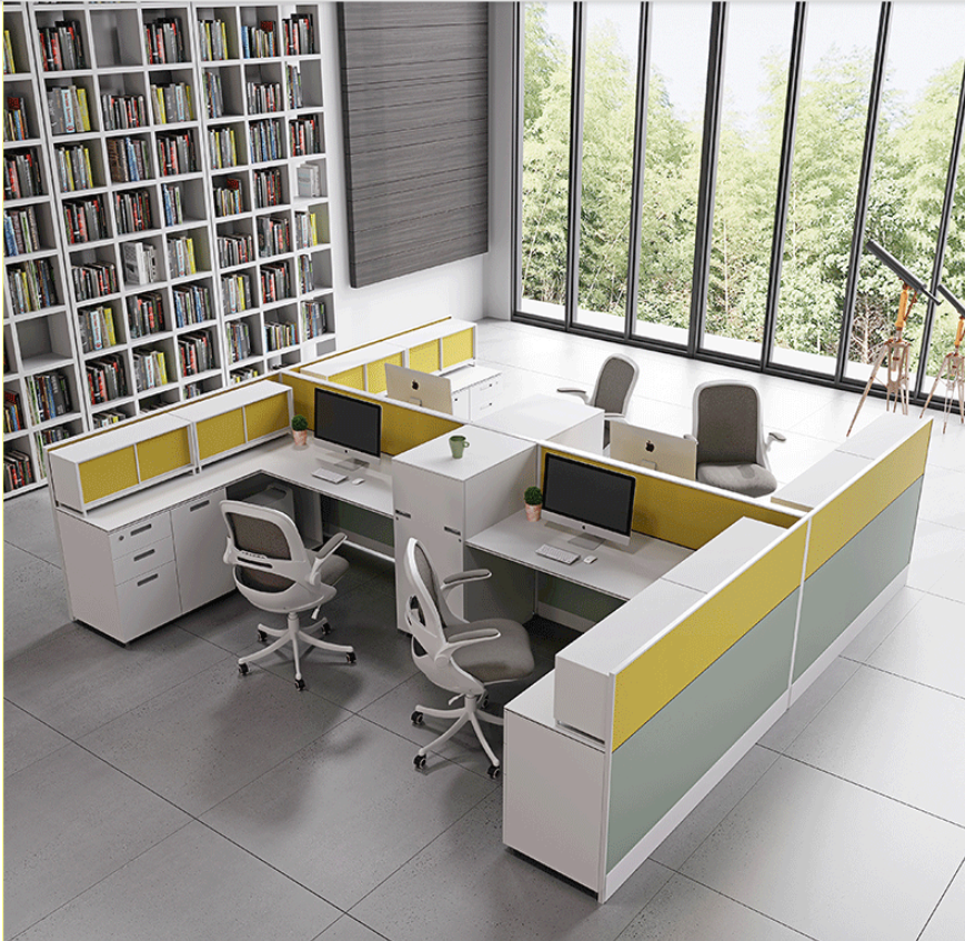 沈阳办公桌屏风工位卡座高矮柜组合办公桌职员桌双人位电脑桌