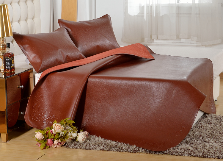 整张头层水牛皮凉席牛皮席子软硬清水18三件套彩绘学生儿童定做