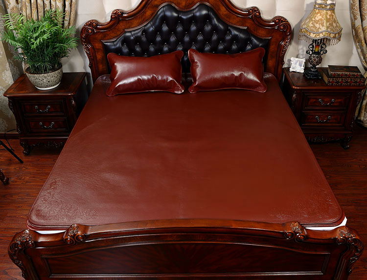 整张头层水牛皮凉席牛皮席子软硬清水18三件套彩绘学生儿童定做