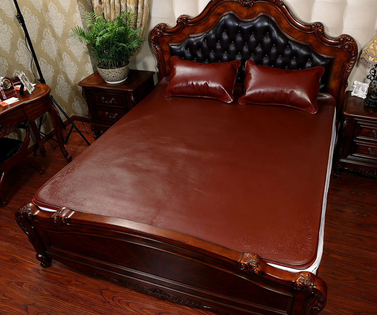 整张头层水牛皮凉席牛皮席子软硬清水18三件套彩绘学生儿童定做