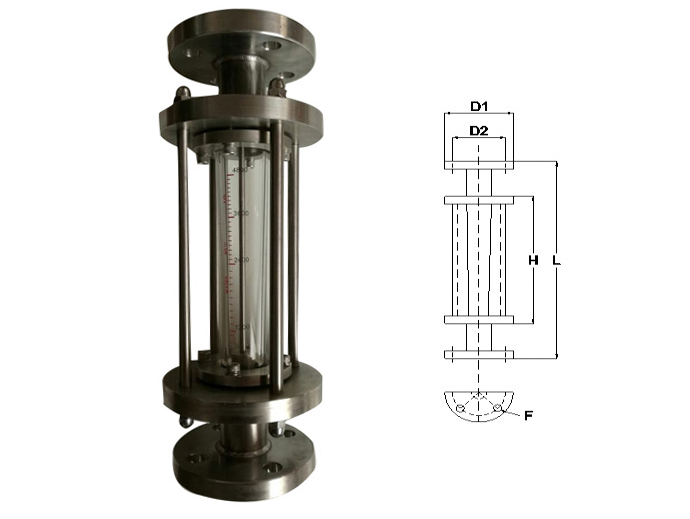 GA24-25全不锈钢玻璃转子流量计 不锈钢玻璃管转子浮子流量计 制氮机 制氧机甲醇甲烷丙烷法兰连接