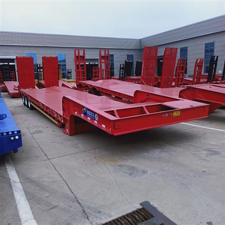 高低高3线6桥低平板半挂车 三线六轴大件运输拖板车