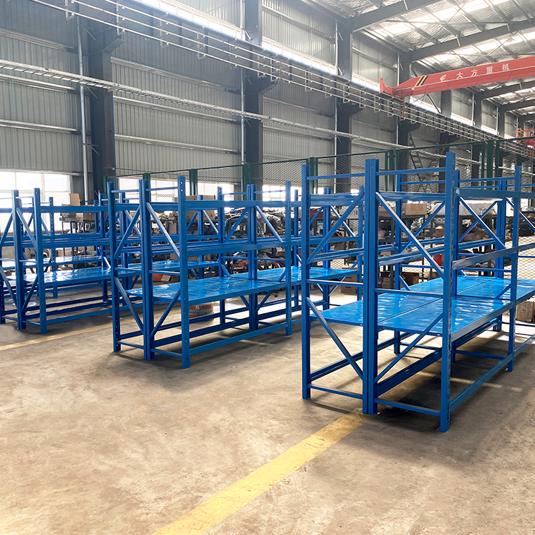 蓝色四层层板货架 河南六维中型货架