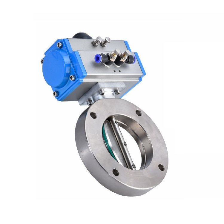 304不锈钢精小型气动对夹式蝶阀高真空蝶阀giq气动超真空蝶阀