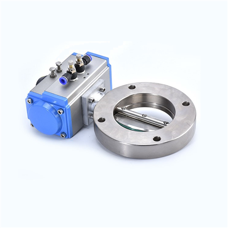 304不锈钢精小型气动对夹式蝶阀高真空蝶阀giq气动超真空蝶阀