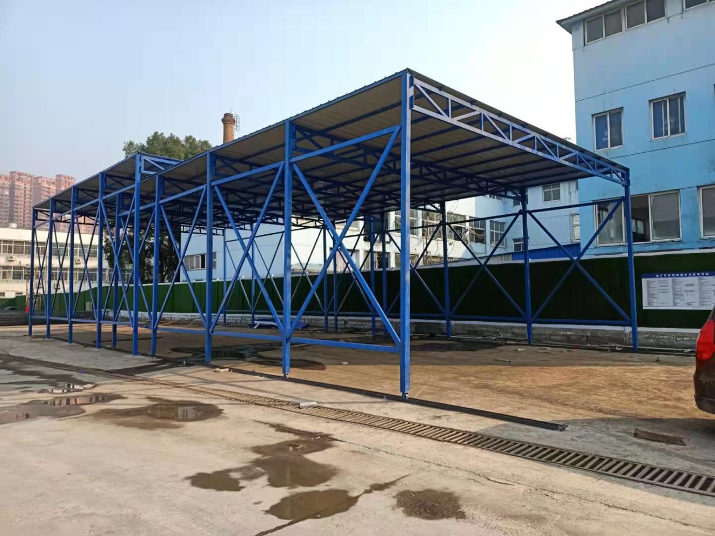 钢筋加工棚子母移动式大跨度防护棚