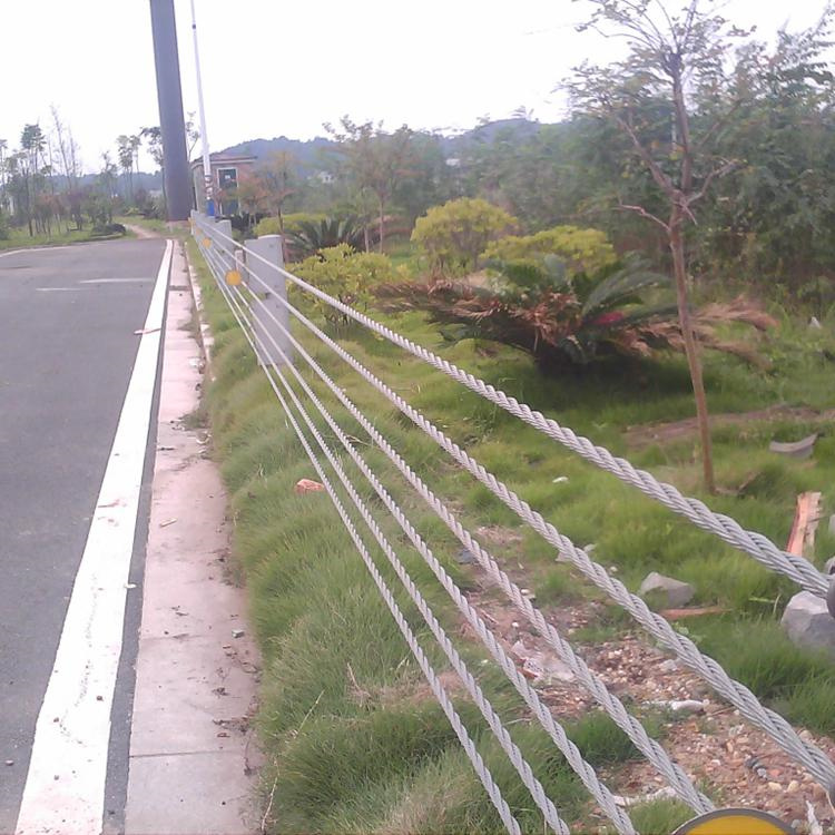 来图加工钢丝绳栏杆304201不锈钢钢丝绳护栏立柱公路河道景观绳索护栏
