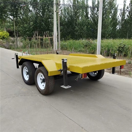 30吨重型平板拖车牵引叉车物料拉货平板车厂区搬运货物平板拖车