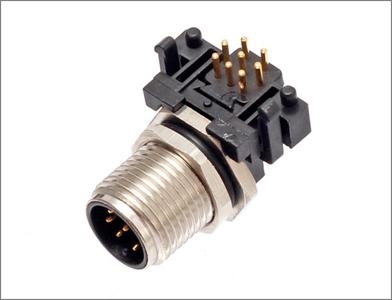 科迎法电气M12针型弯针PCB焊板插座