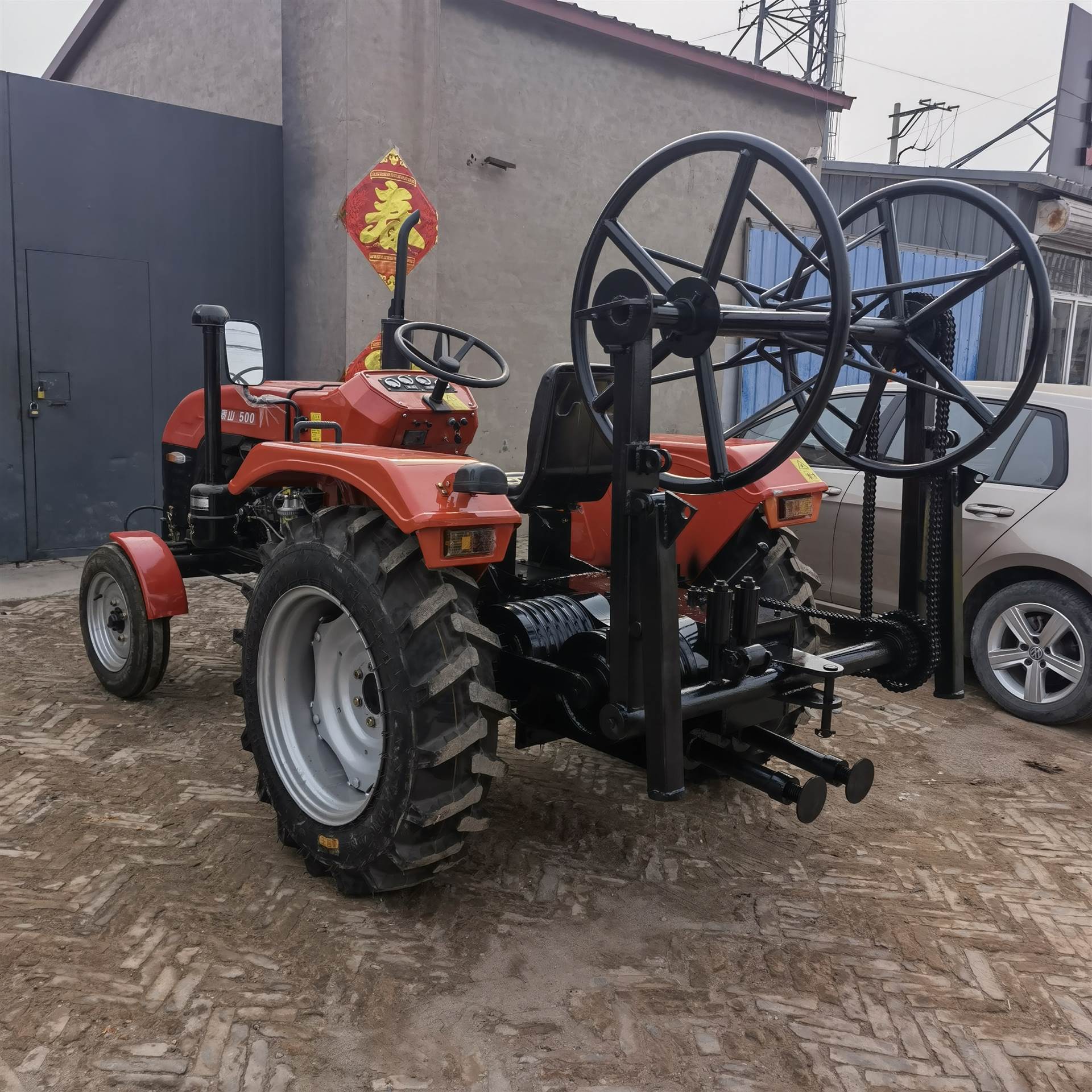 霸州洪鑫拖拉机绞磨 四轮绞磨卷线机 电力牵引四轮绞磨车