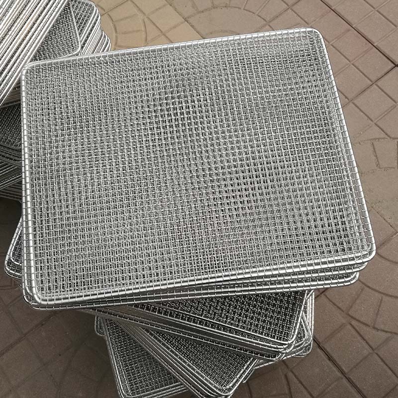 不锈钢烧烤网铁丝网圆形网格不沾炭烤网烤肉篦子圆形烧烤网