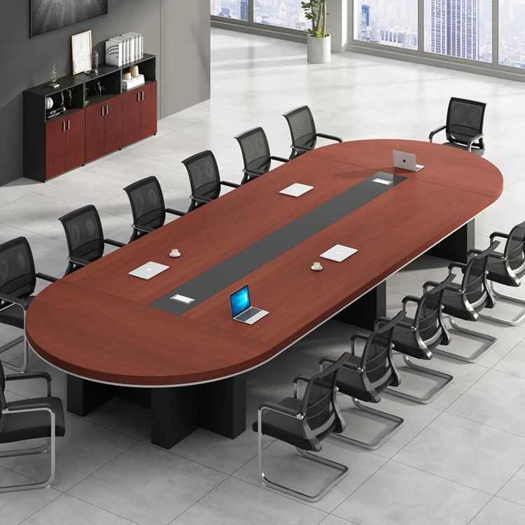 椭圆会议桌板式长桌 办公家具 大型会议室洽谈桌椅定制