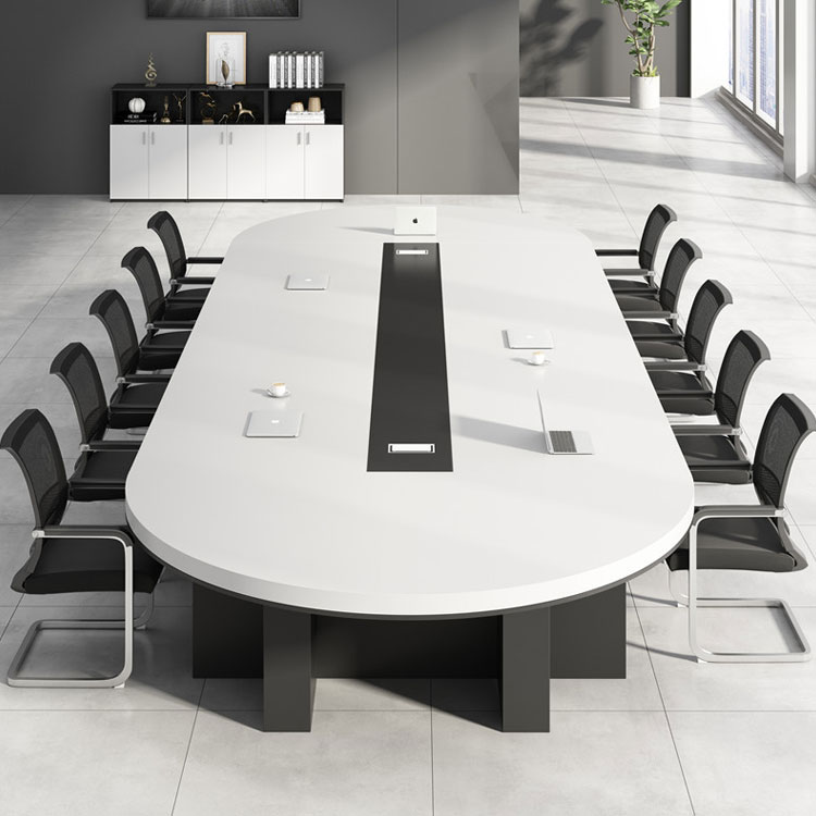 椭圆会议桌板式长桌 办公家具 大型会议室洽谈桌椅定制