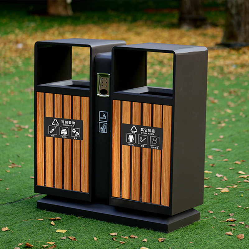 户外垃圾桶不锈钢大号环卫果皮箱室外公园景区小区镀锌分类收纳桶