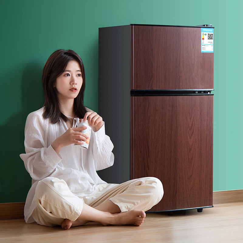 chigo志高 中式复古木纹家用小型办公室租房宿舍网红茶叶电冰箱