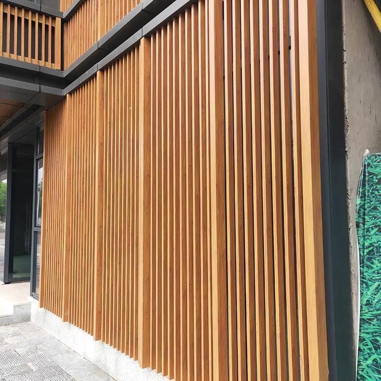 厂家直供铝方管铝合金口字型四方管木纹色外墙装饰铝方管