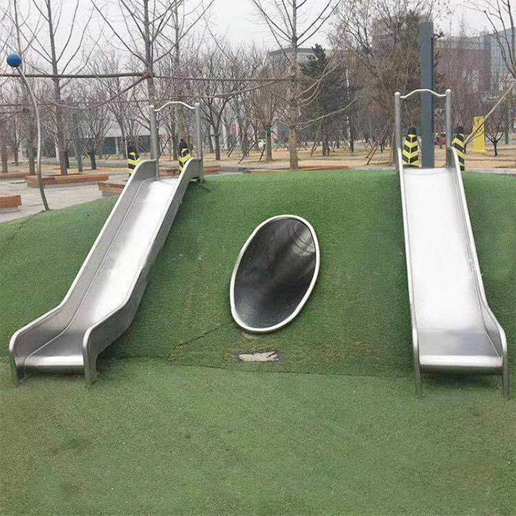 创意造型不锈钢滑梯  逃生通道  公园景区户外无动力游乐设施