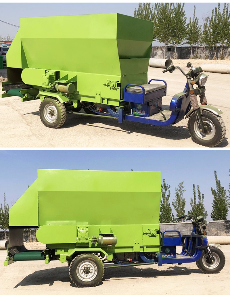 自动搅拌撒料车电动3方喂料车饲草料多用投料机