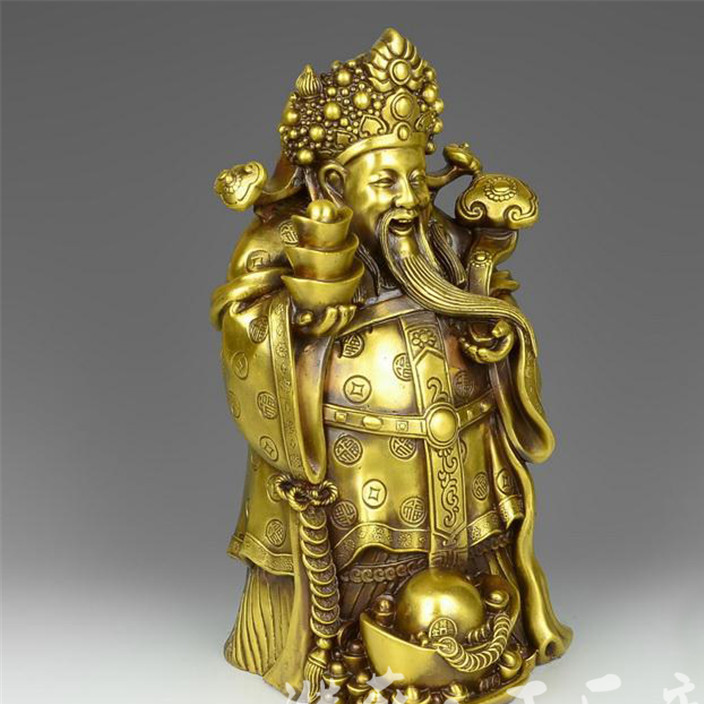 武财神招财雕塑 全铜文财神雕塑神像 房地产门口财神爷铜像