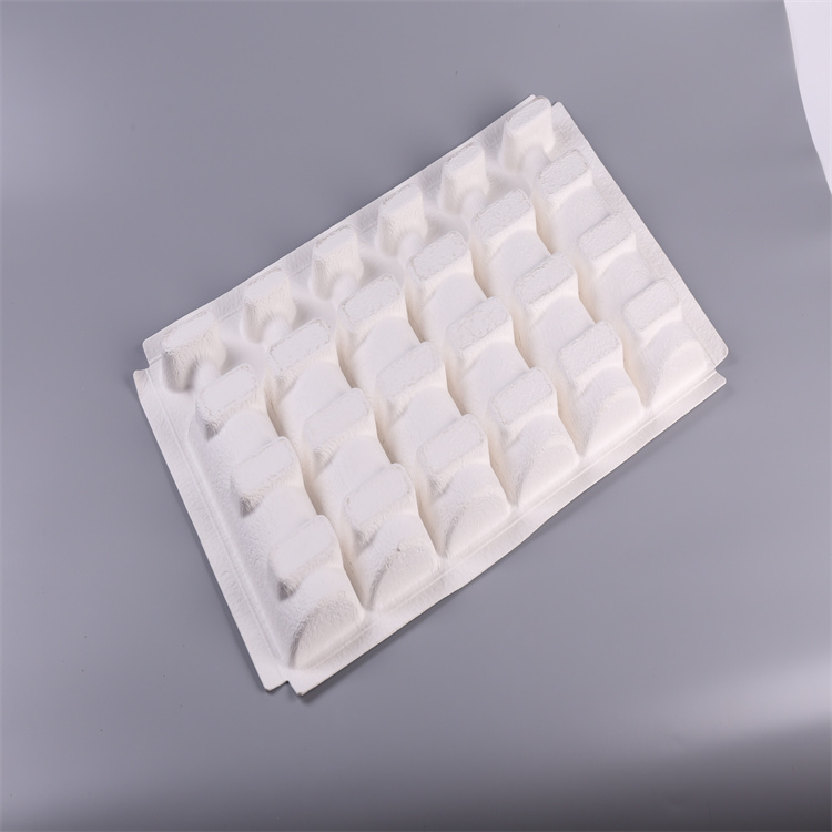 红酒纸托包装六瓶装红酒纸托干压工艺厚度2.0mm可降解甘蔗渣材质